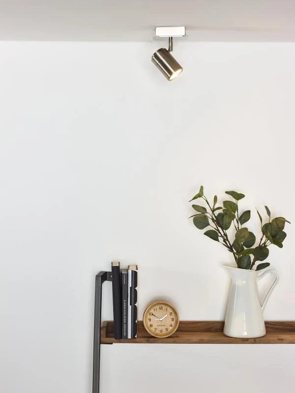 Lucide LENNERT - Plafondspot - LED Dimb. - GU10 - 1x5W 3000K - Mat chroom - sfeer 1